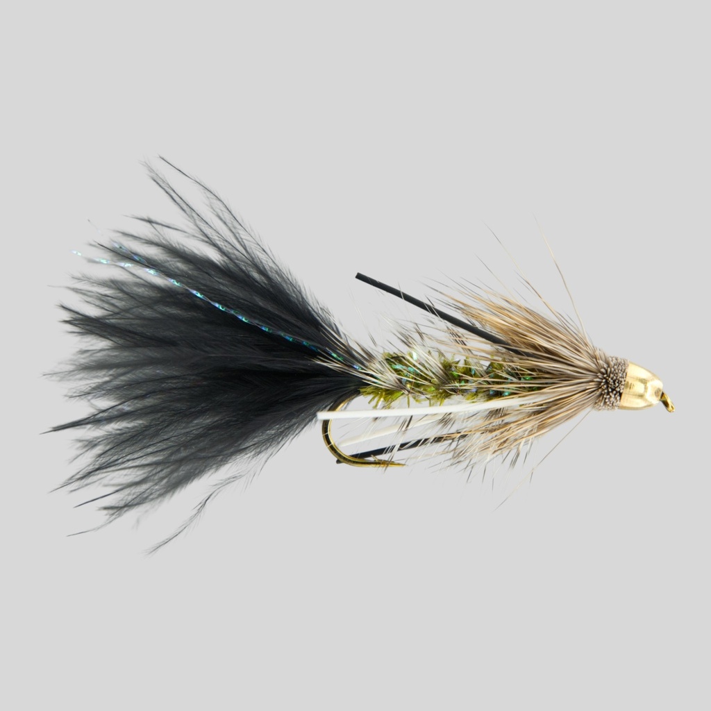 Black/Olive Conehead Bow River Bugger