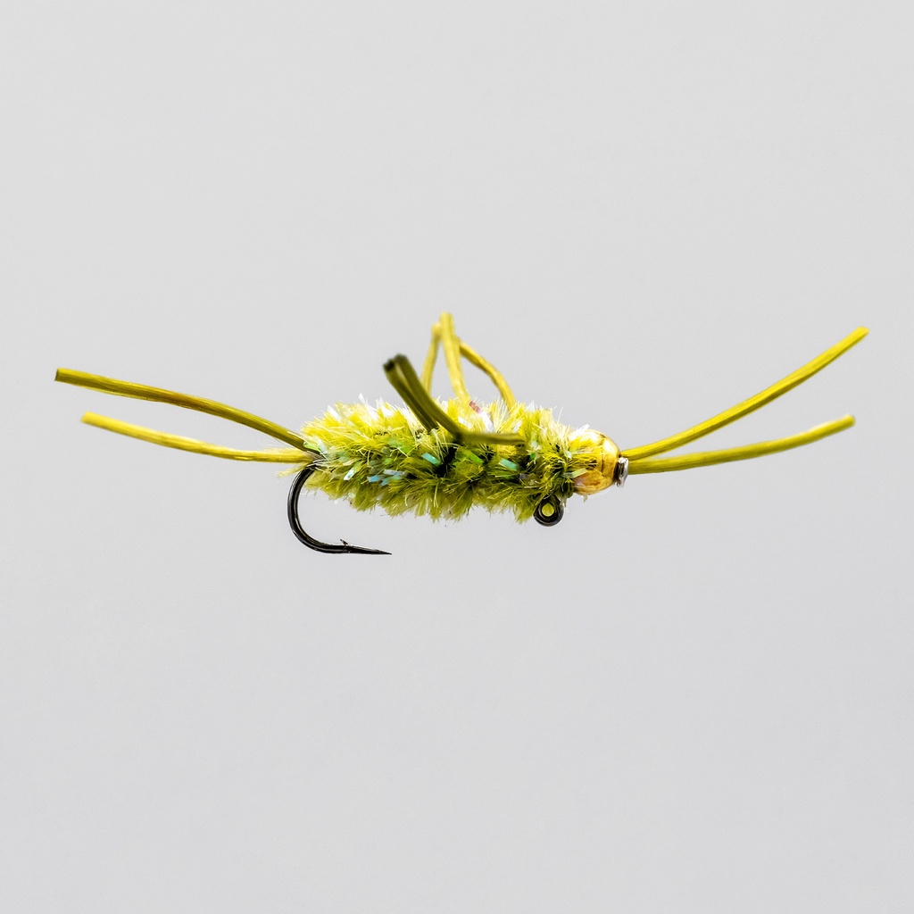 NEPTUNE FLIES - Balance Pat's Rubber Legs Crystal Olive