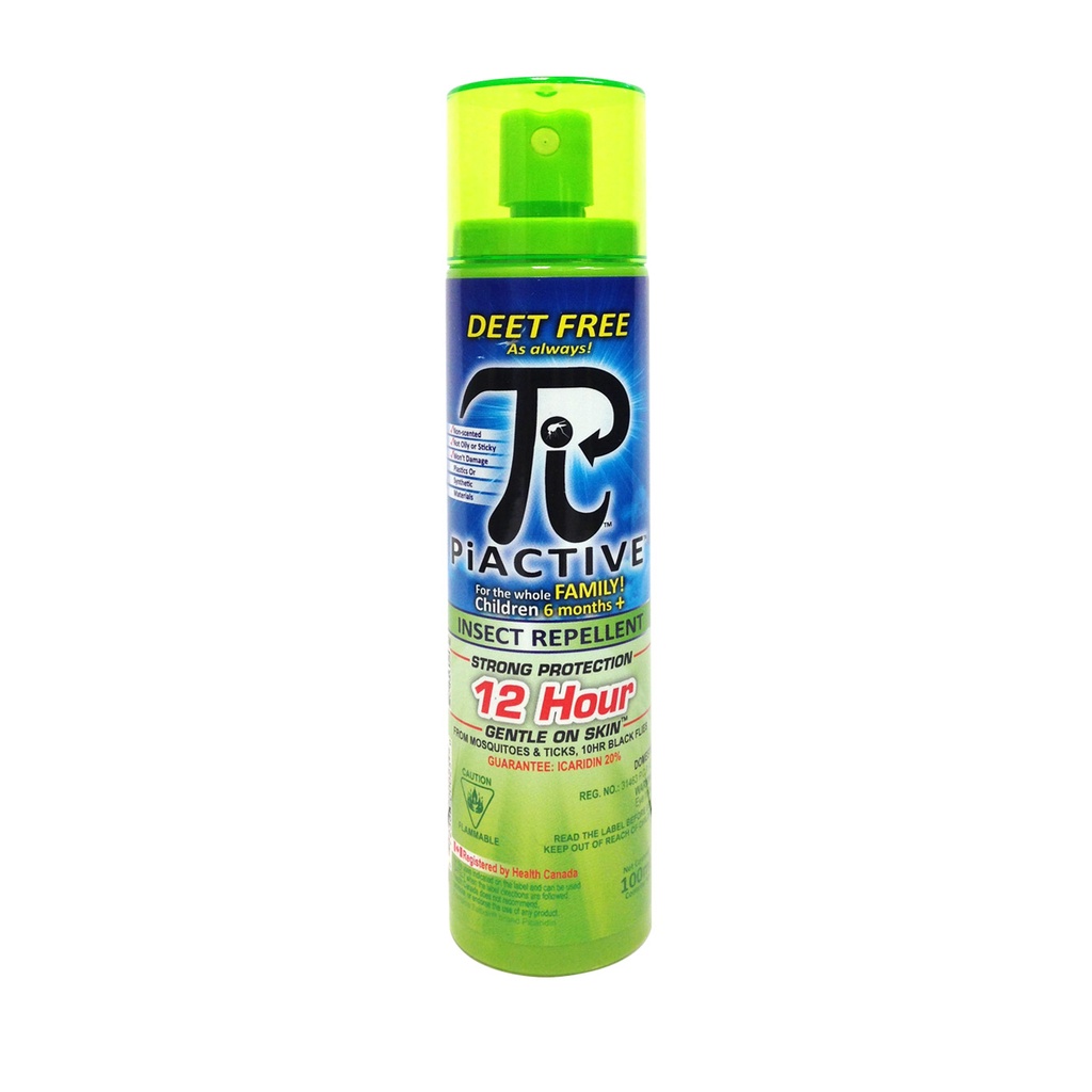 MOSQUITO SHIELD - PIACTIVE™100% Deet FREE 12hr! 150g Bag on Valve airosol equiv. to 214g