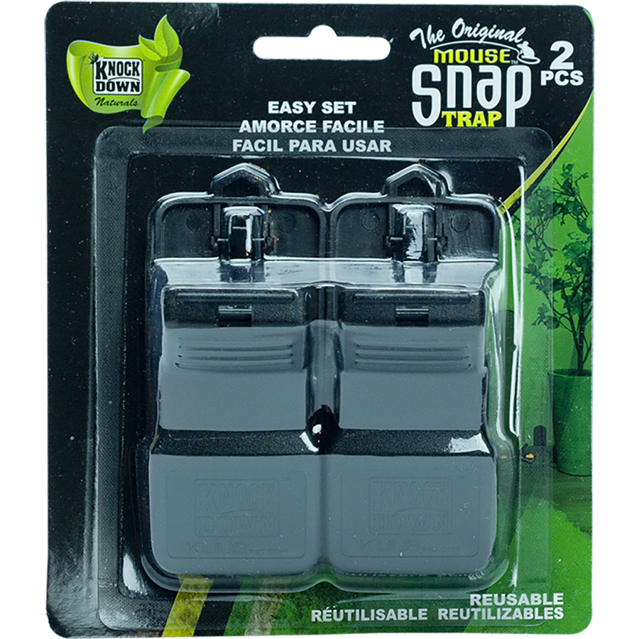 KNOCK DOWN - SNAP TRAP 2PC. ''EASY SET MOUSE TRAP'' w/display