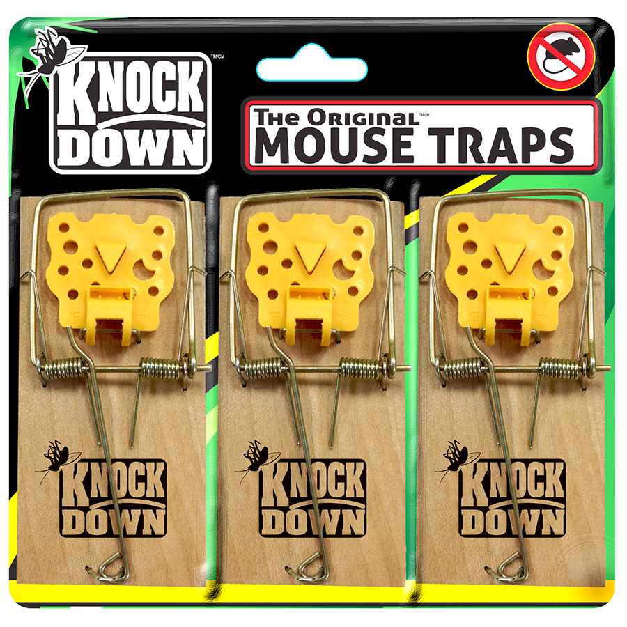 KNOCK DOWN - MOUSE TRAP w/plastic sheese pedal (3pack)