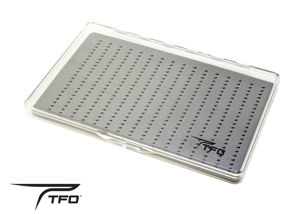TFO -  LARGE/352 CLEAR FLY BOX WITH SLIT FOAM