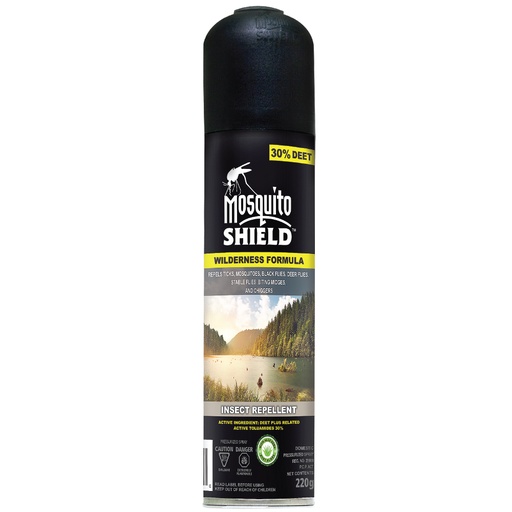 [MS0007] MOSQUITO SHIELD - WILDERNESS FORMULA - 220G AEROSOL (30% DEET)