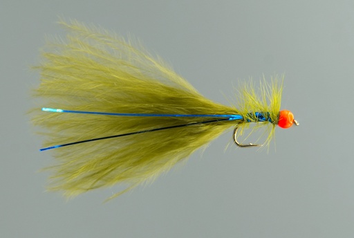 olive damsel fire orange bead