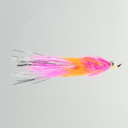 [077-10102] NEPTUNE FLIES - Articulated Hareball Leech - Pink & Orange