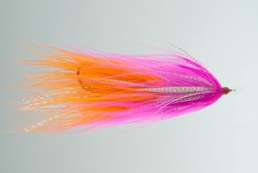 [077-12702] NEPTUNE FLIES - River Rat Squid - Pink & Orange