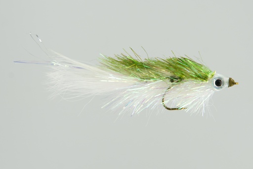[094-21602] NEPTUNE FLIES - Shimmering Minnow - Olive & White