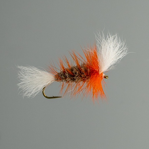 Brown Salmon Bomber Orange Hackle