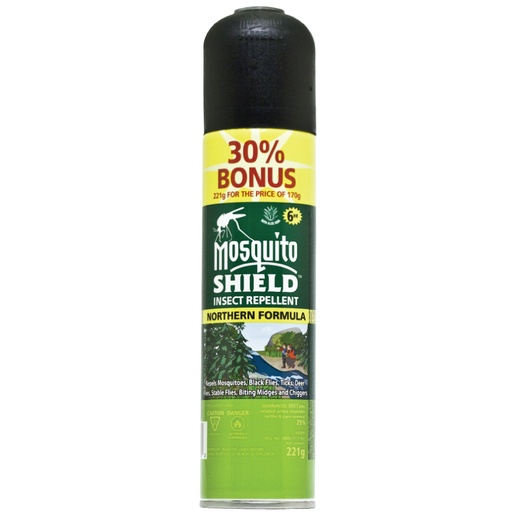 [MS0005] MOSQUITO SHIELD - NORTHERN FORMULA-221g Aerosol BONUS 30% more (25% DEET)